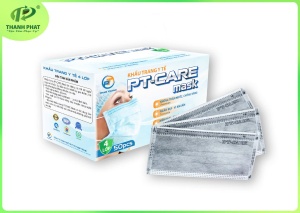 KHẨU TRANG PT - CARE (4 Lớp Màu Xám - 50 Cái / Hộp )